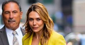 Elizabeth Olsen Pops in Yellow Suit & Sharp Pumps Ahead of ‘Late Show With Stephen Colbert’