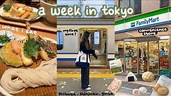 japan vlog 🍮 first week in tokyo, what i eat (udon, tonkatsu, cafes), family mart, exploring around