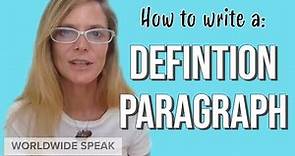 How to Write a Definition Paragraph | English Writing Skills | 2020