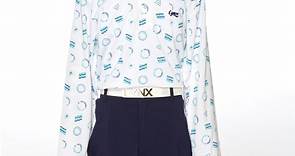【Lynx Golf】男款吸濕排汗機能滿版波浪線圓形LOGO印花長袖POLO衫-白色 | Lynx | Yahoo奇摩購物中心