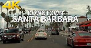 SANTA BARBARA - Driving Downtown Santa Barbara, California, USA, Travel, 4K UHD