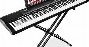 Best Choice Products 88-Key Full Size Digital Piano Electronic Keyboard Set for All Experience Levels w/Semi-Weighted Keys, Stand, Sustain Pedal, Built-In Speakers, 6 Voice Settings - Black