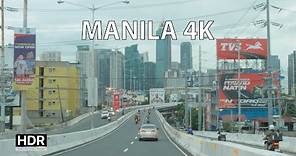 Manila 4K HDR - Skyscraper City - Driving Downtown
