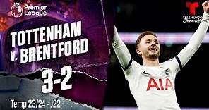 Highlights & Goles: Tottenham v. Brentford 3-2 | Premier League | Telemundo Deportes