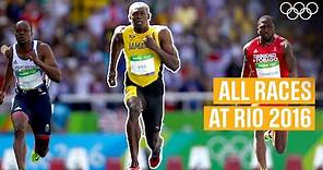Rio 2016 🏃‍♂️ ALL Usain Bolt individual races 🥇🥇🥇