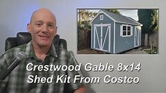 Crestwood Gable 8 x 14 shed kit from Costco - build and commentary