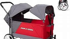 Radio Flyer Discovery Stroll 'N Wagon with Canopies, Folding Wagon with Single Recline Seat, for 1+ Years
