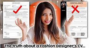 Fashion Designer CV (Free template attached) to get a job in India.