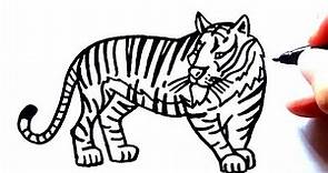 Cómo dibujar UN TIGRE fácil paso a paso - dibujo de un Tigre