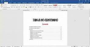 Cómo crear una tabla de contenido en Microsoft Word