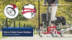 Nitro Glide Knee Walker from Drive Medical | Multi-Terrain Knee Scooter with Expanding Front Axle