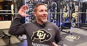MJ and Director of Strength and Conditioning Steve Englehart take a weight room tour