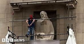 Man arrested after damage done to Eric Gill statue at BBC headquarters