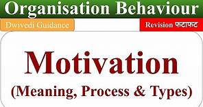 motivation meaning, types of motivation, process of motivation, organisational behaviour, motivation