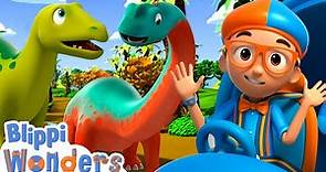 Blippi Learns About Giant Dinosaurs! | Blippi Wonders - Animated Series | Cartoons For Kids