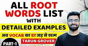 Root Words (Part -1) | The Best way to Improve Vocabulary | Tarun Grover