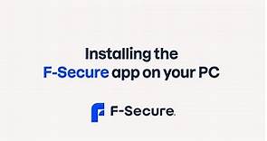 Installing the F-Secure app on your PC