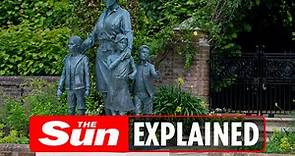Who are the three children in the Princess Diana statue?