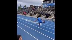 Kid runs onto track during race and gets run over!