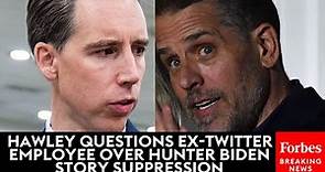NEW: Josh Hawley Questions Ex-Twitter Employee Over Hunter Biden Story Suppression