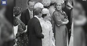 1963: Queen Elizabeth attends Lady Oglivy's wedding celebrations