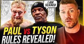 BISPING reacts: Mike Tyson vs Jake Paul RULES REVEALED - "I'M SCARED TO DEATH!"