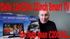 The 1st look at the 2019 12 Volt Cello 22"Smart TV for less than £200 for the Caravan/Motorhome.