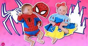 Disfraces de BLANCANIEVES y SPIDERMAN Disney para bebés Reborn Lindea y Leo