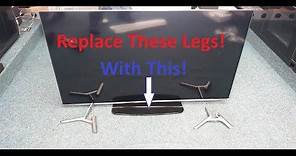 How To fit a Universal TV Central Stand - TV swivel base to replace the wide TV Legs