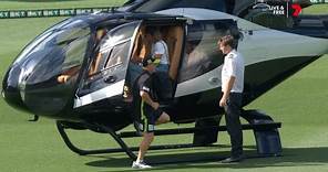 David Warner's helicopter lands on the SCG outfield
