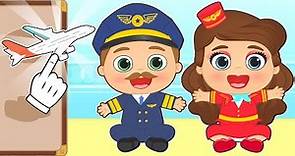 BEBÉS ALEX Y LILY 👨‍✈️✈ Se disfrazan de piloto y azafata de avión 👶 Dibujos animados