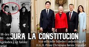 ✅Christian de Dinamarca jura la constitución con la reina y Federico y Mary👑🤓