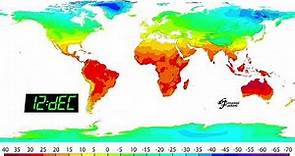 World average monthly temperatures Map