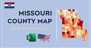 Missouri County Map in Excel - Counties List and Population Map