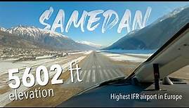 Samedan Airport Full Approach // Highest IFR airport in Europe // 4K