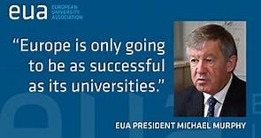 EUA President Michael Murphy introduces the European University Association