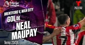 Goal Neal Maupay - Brentford v. Manchester City 23-24 | Premier League | Telemundo Deportes