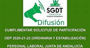 PRESENTAR LA SOLICITUD DE PARTICIPACIÓN EN LA OFERTA ACUMULADA 2020-22. JUNTA DE ANDALUCÍA