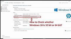 How to check whether Windows 10 is 32 bit or 64 bit?