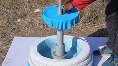 Reuse old tyre ideas - amazing garden fountain making #diy #fountain #reuse