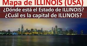 Mapa de Illinois Estados Unidos. Capital de Illinois. Donde esta Illinois.