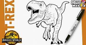 Como Dibujar a T REX de Jurasic World Dominion | fácil | How to draw T Rex from jurasic world