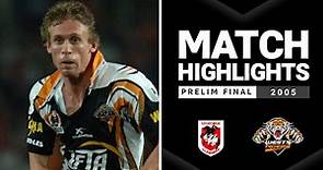 St George Illawarra Dragons v Wests Tigers Preliminary Final, 2005 | Classic Match Highlights | NRL