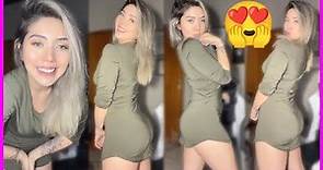 Blonde girl dance in mini skirt (HOT AND SEXY)