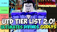 UPDATED UTD Tier List! All Ultimate, Divine & Godly Units | Ultimate Tower Defense
