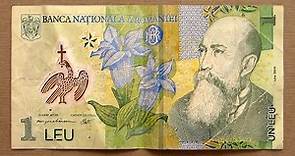 1 Romanian Leu Banknote (One Leu Romania: 2005) Obverse & Reverse