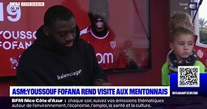Menton: Youssouf Fofana, milieu de l'AS Monaco, à la rencontre des enfants