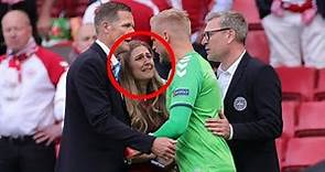 Eriksen Wife Collapse Reactions, Christian Eriksen Wife Sabrina Kvist in Tears Rushed to The Pitch
