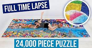 Solving the 24,000 Piece Jigsaw Puzzle - FULL TIME LAPSE