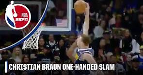 Christian Braun skies for impressive ONE-HANDED SLAM 💥 | NBA on ESPN